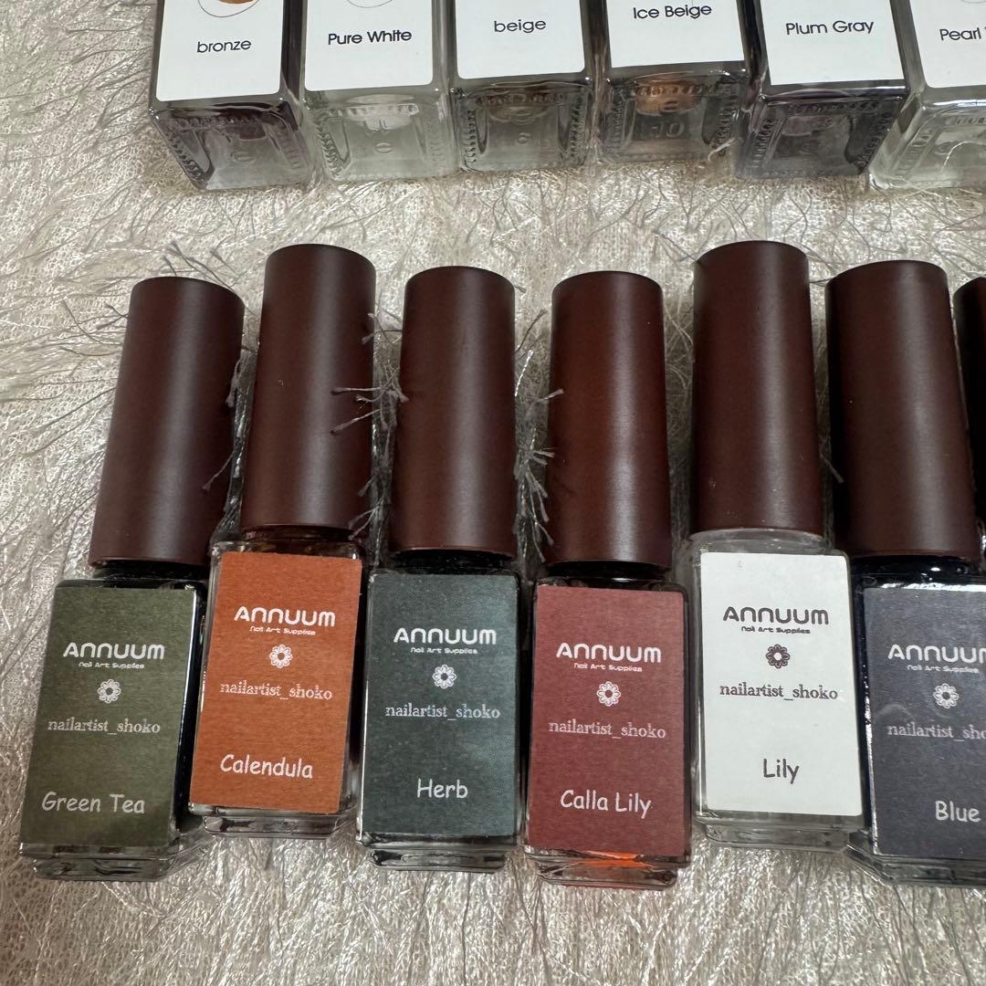 ANNUUM インクセット24色セットネイルアートニュアンスメタリックホワイト