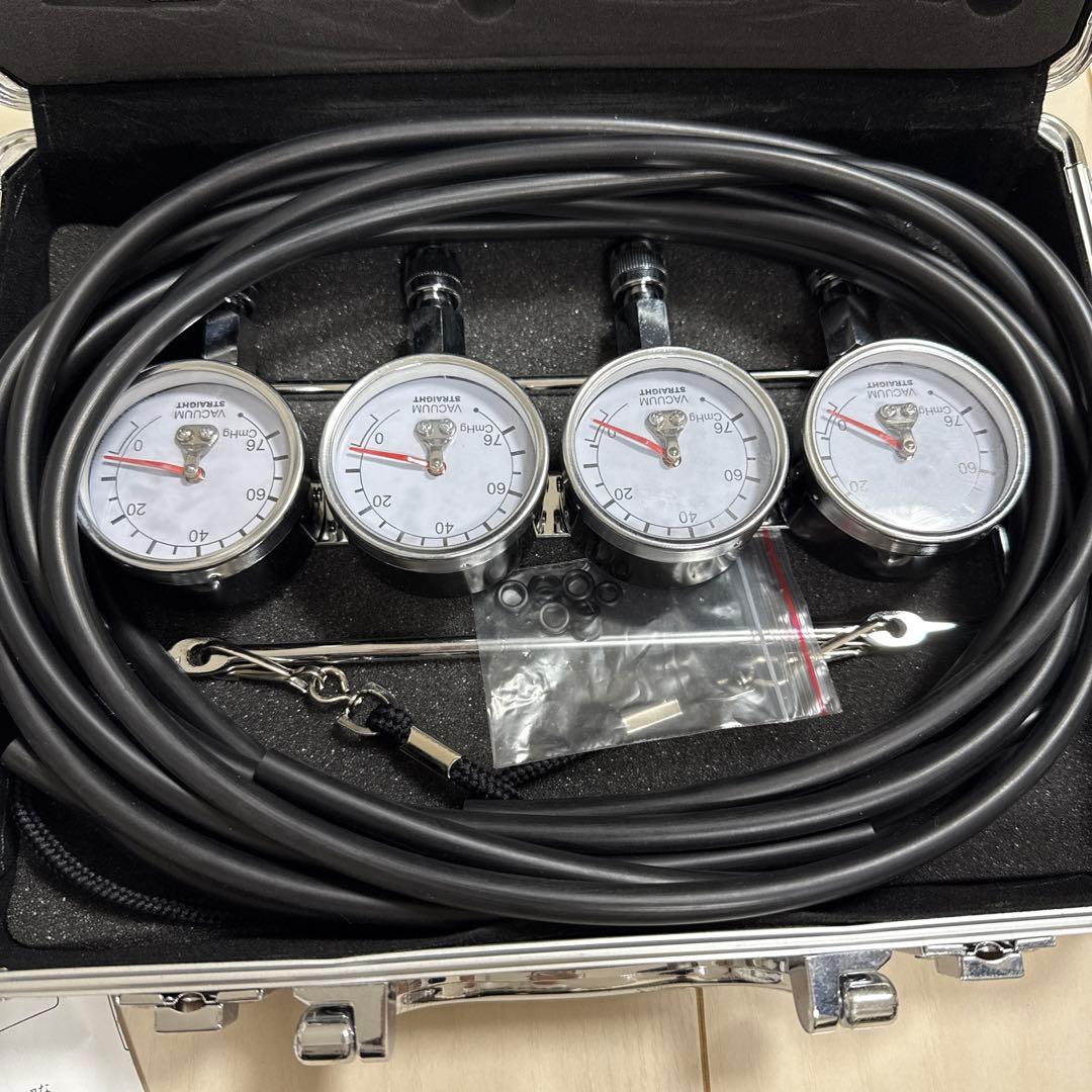 極美品ストレート 4連バキュームゲージセット　　STRAIGHT
