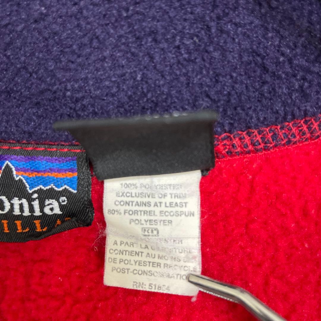 パタゴニア　USA製 90s シンチラベスト　刺繍ロゴ　フリース　XL