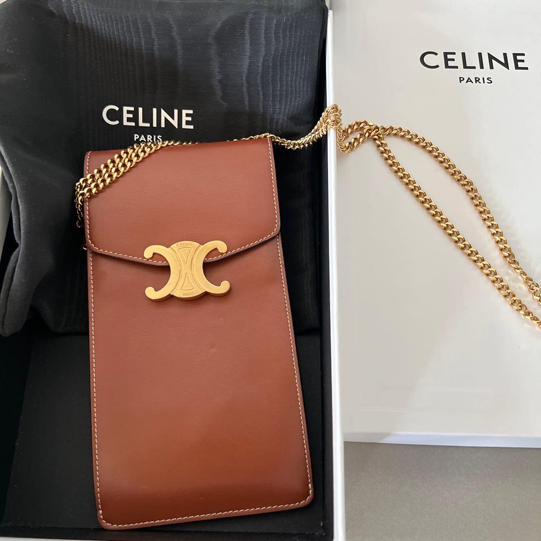 セリーヌ トリンオフ スマホ スマホショルダー チェーンショルダー