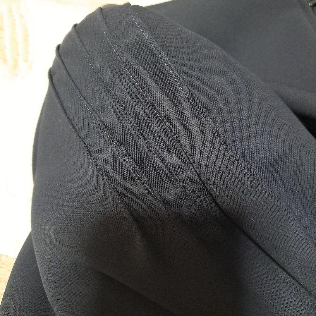 フォクシーニューヨークネイビー Vネック 七分袖ワンピース