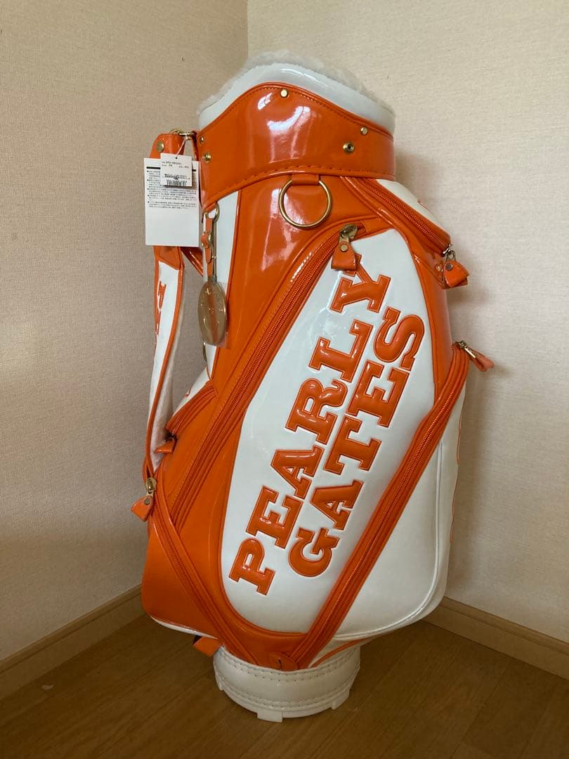 ★新品・未使用★PEARLY GATES キャディバッグ オレンジ/ホワイト