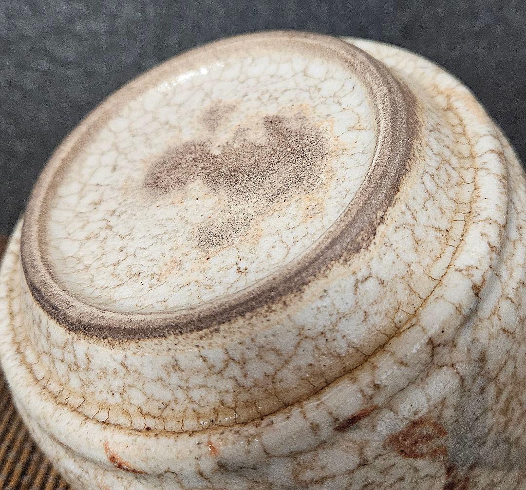 【時代古作品❗】明治時代頃　古志野　絵志野　銘『白浜』大振り　茶碗　茶道具　茶器