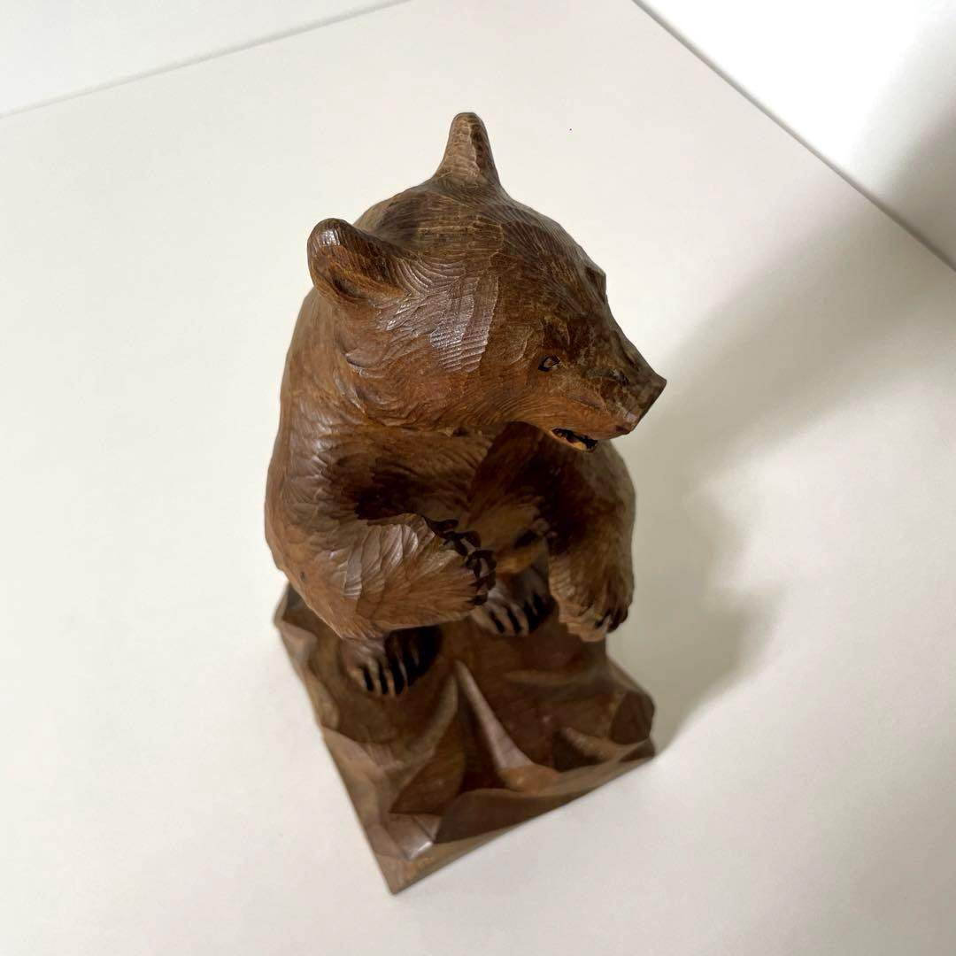 #XG365 アイヌ美術・木彫熊・堀井清司作・一刀彫・民藝・アンティーク・骨董