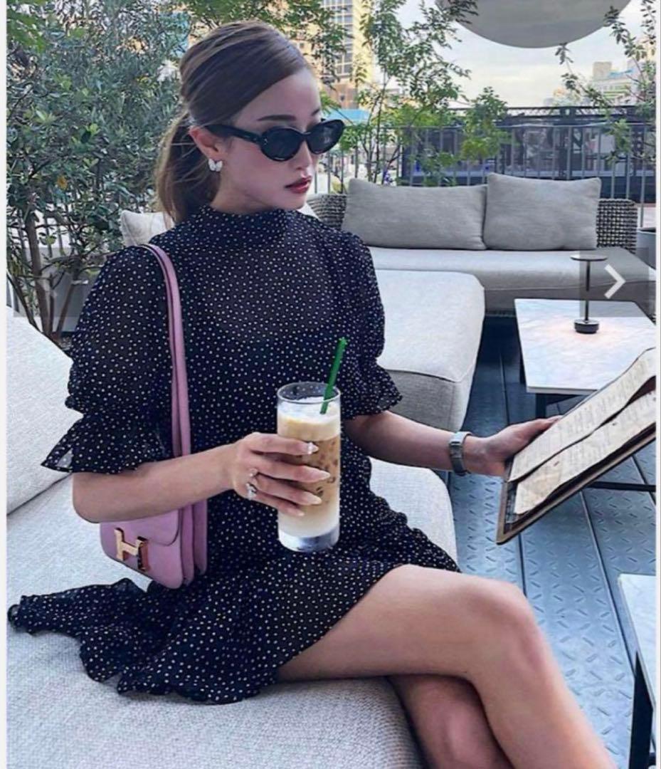 sheller シェリエ　ドットミニワンピース