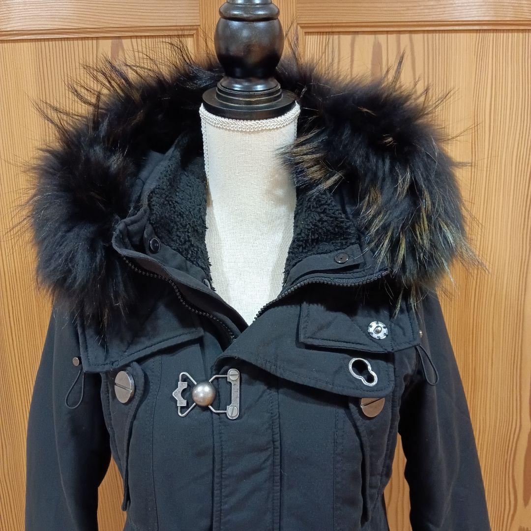 SLY スライ ラクーンファーモッズコート フェアリーグランジ ブラック Y2K