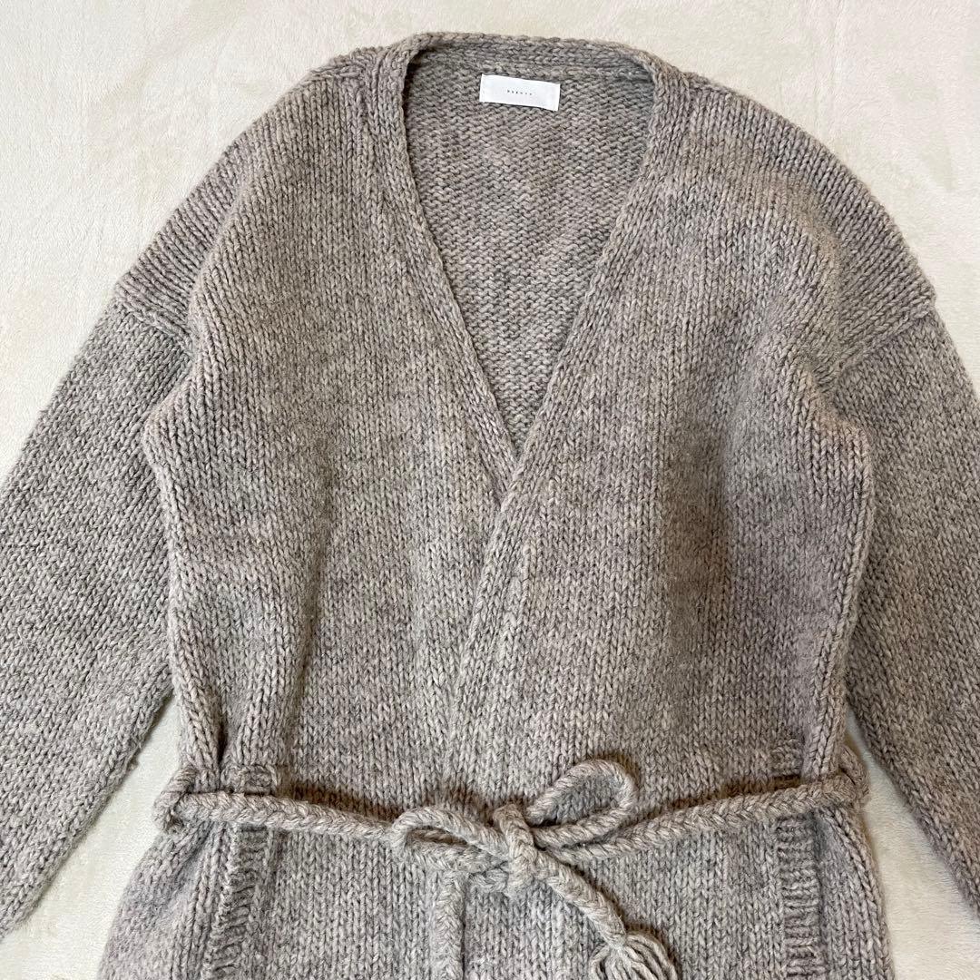 かぐれ　ロングカーディガン　ニットコート　ガウン　ウール　ペルー