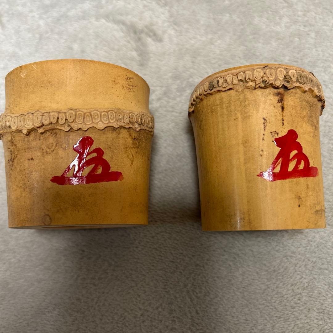 【美品】茶道具 蓋置（ふたおき） 竹蓋置 一双 小林太玄師書付 宗篤