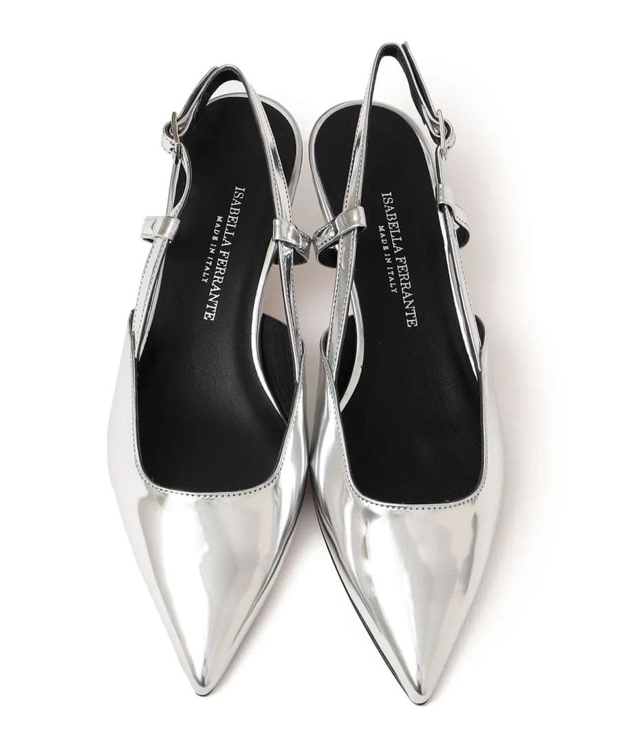 アルタイル＊シルバー ポインテッドトゥ ミュール　37