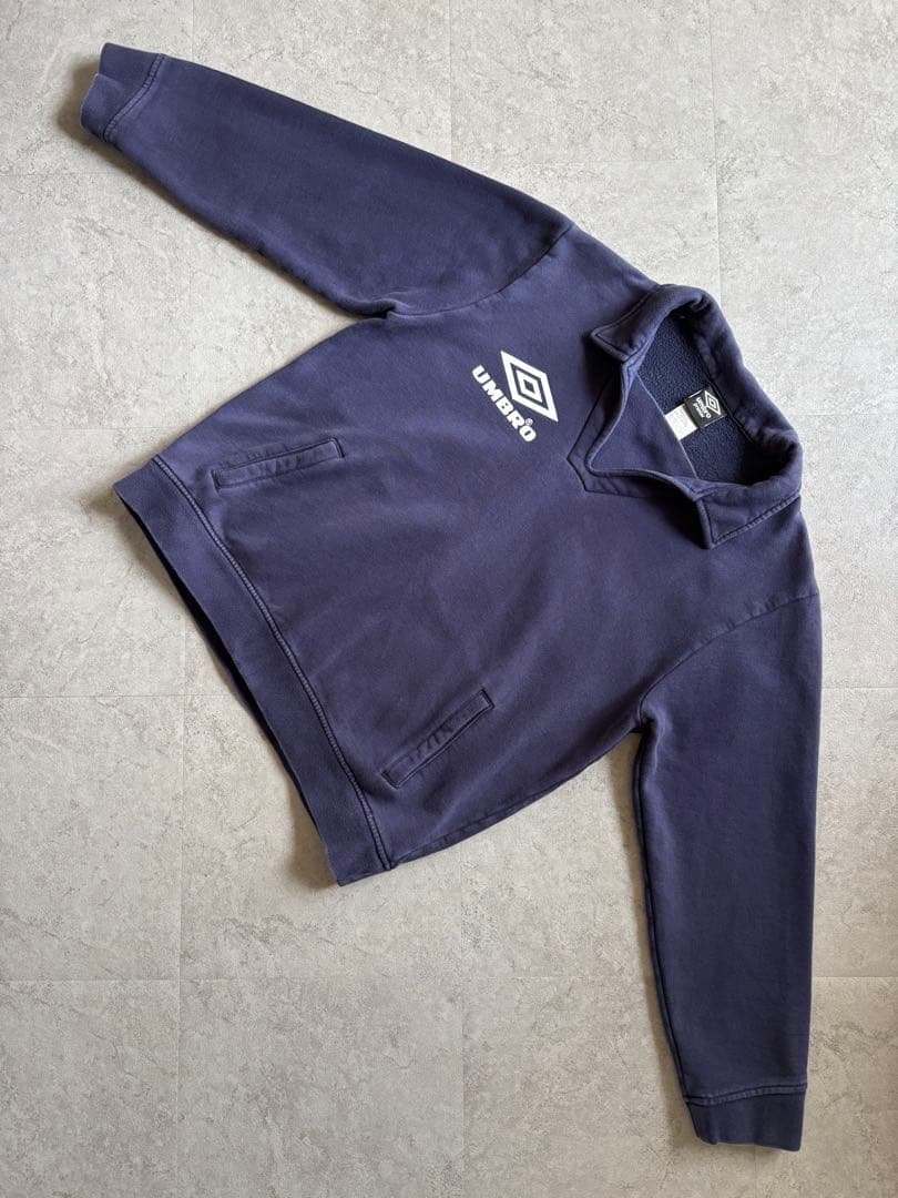 Y2K UMBRO premier スウェット ドリルトップ型 ネイビー L