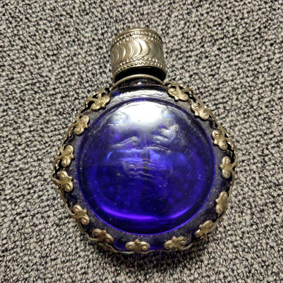 チェコ製　コバルトブルー 香水瓶