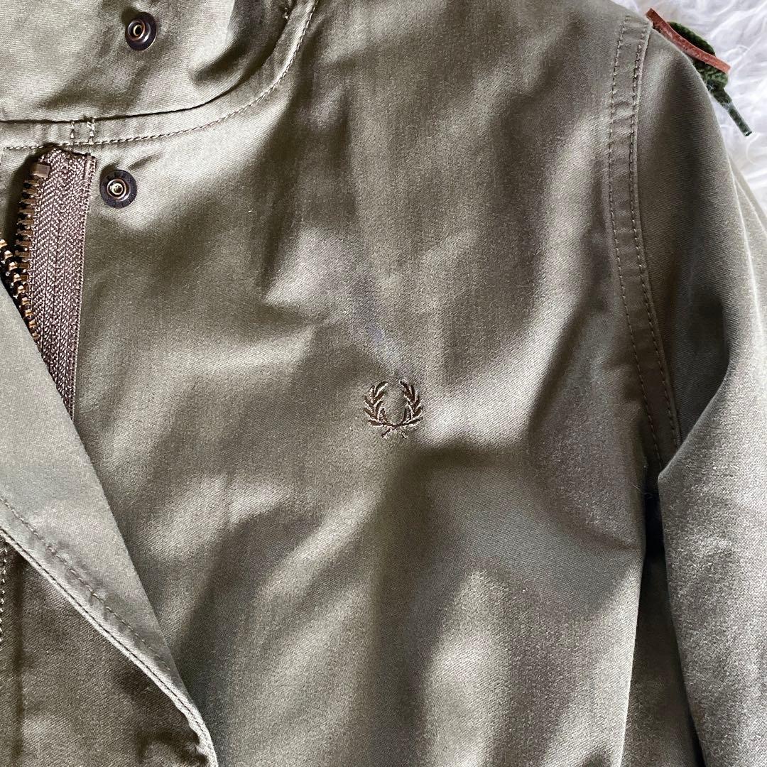 【フレッドペリー】英国柄 モッズコート ボアライナー ユニオンジャック カーキM