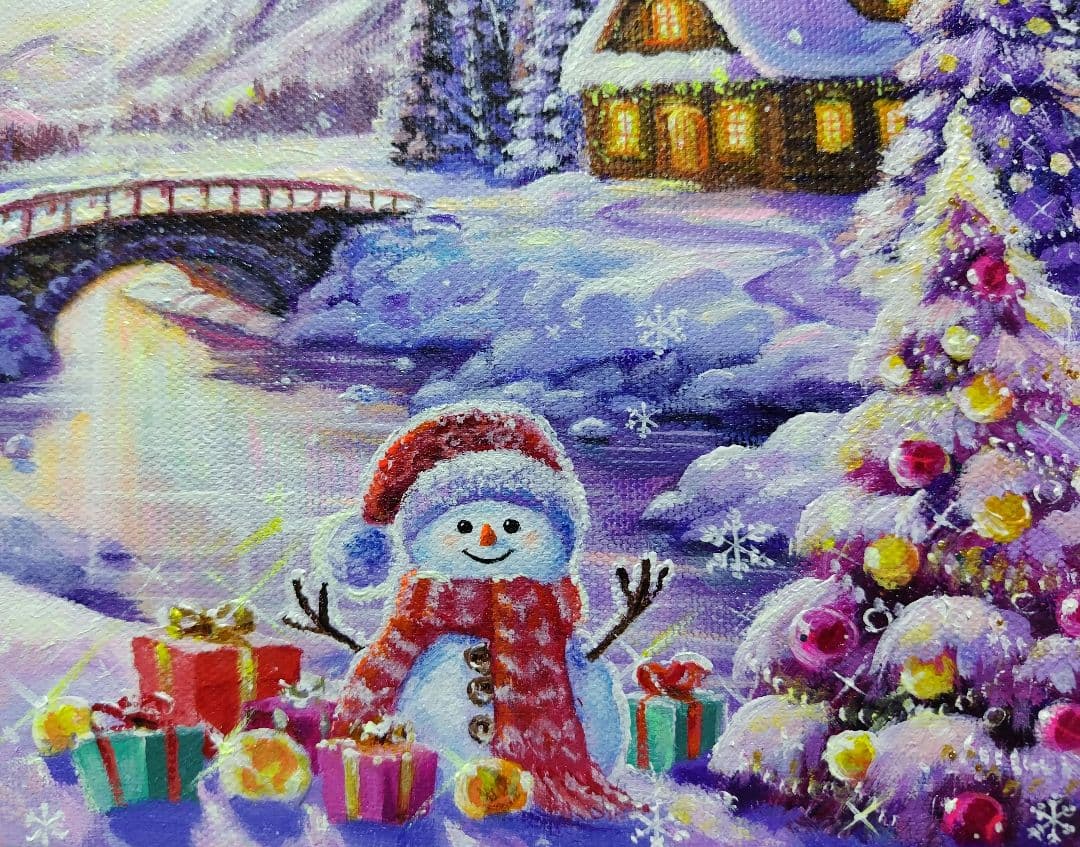 k*☆様 【オーロラの煌めき】アクリル画 F3 風景画 絵画