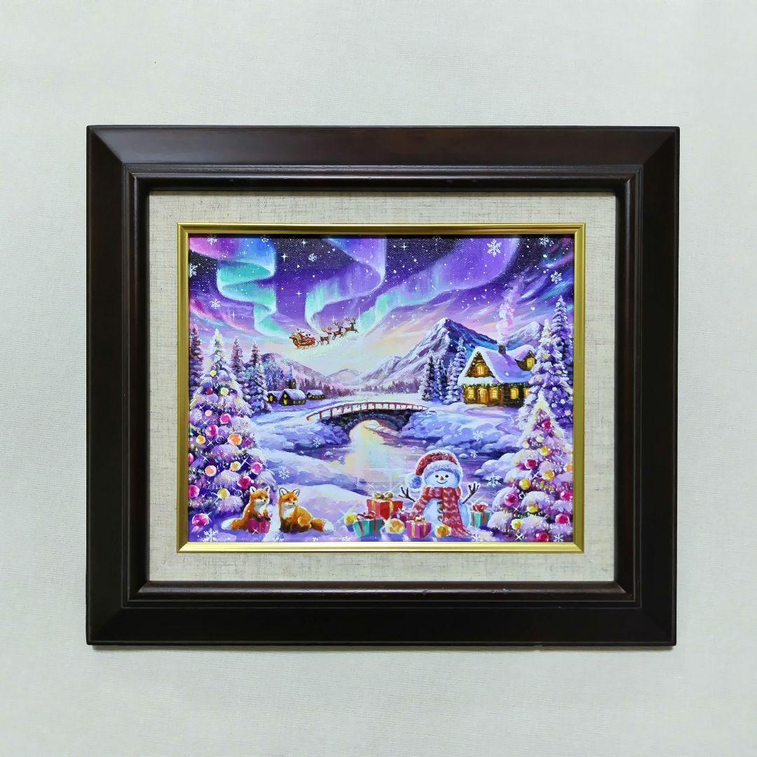 k*☆様 【オーロラの煌めき】アクリル画 F3 風景画 絵画