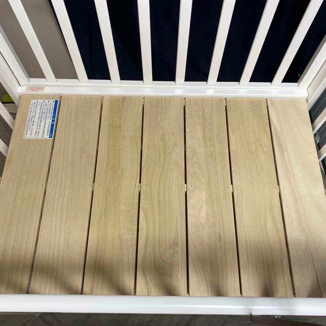 【美品】白　ベビーベッド　ミニタチベッド　カトージ