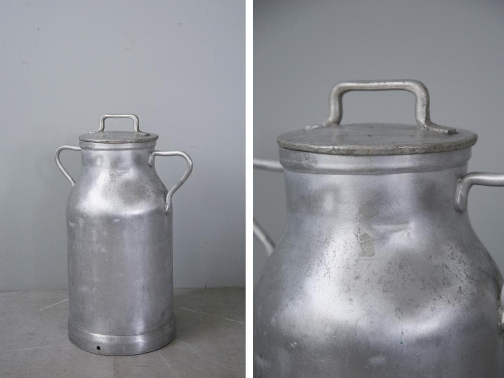 フランスアンティーク古いミルク缶/ゴミ箱/小物入れ/傘立て/花器(90-19-2
