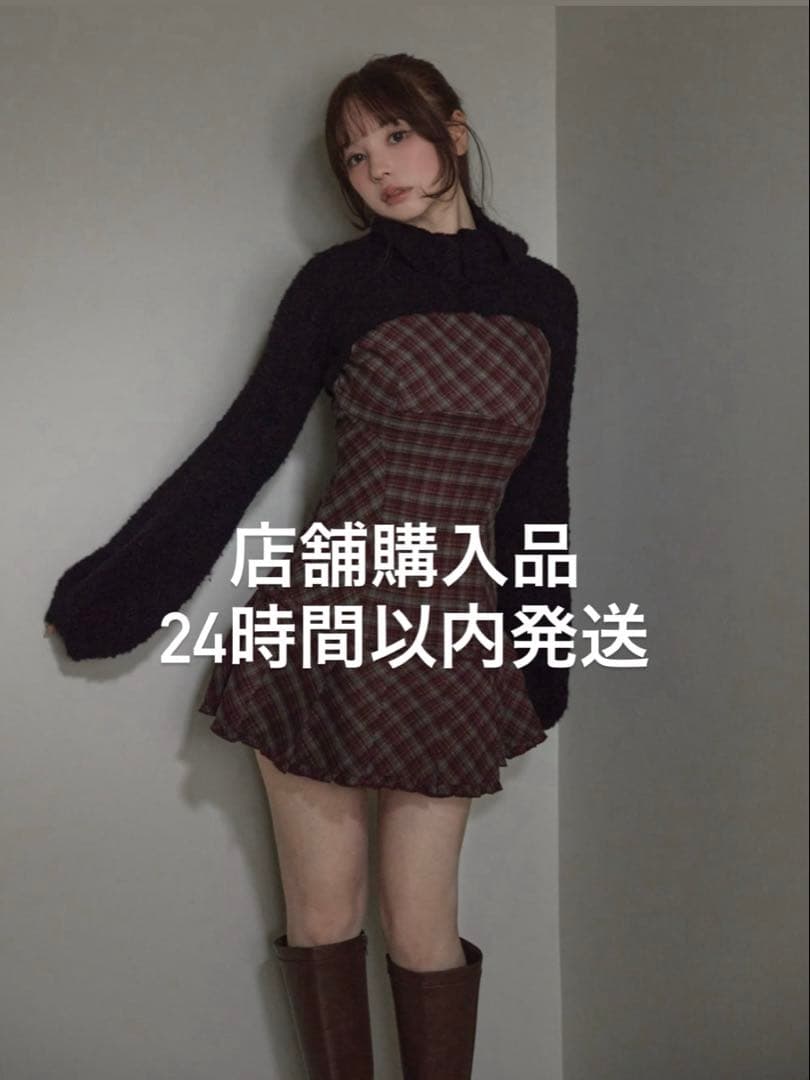 ワンピース andmary Lulu check set mini dress red