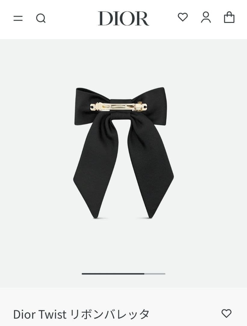 新品 ラッピング Dior Twist リボンバレッタ ブラック バレッタ