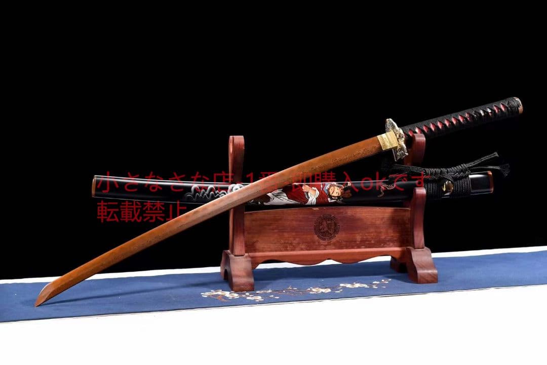 26寸模様鋼焼刃発紅武士刀『鍾馗』 古兵器 武具 刀装具 日本刀 模造刀 居合刀