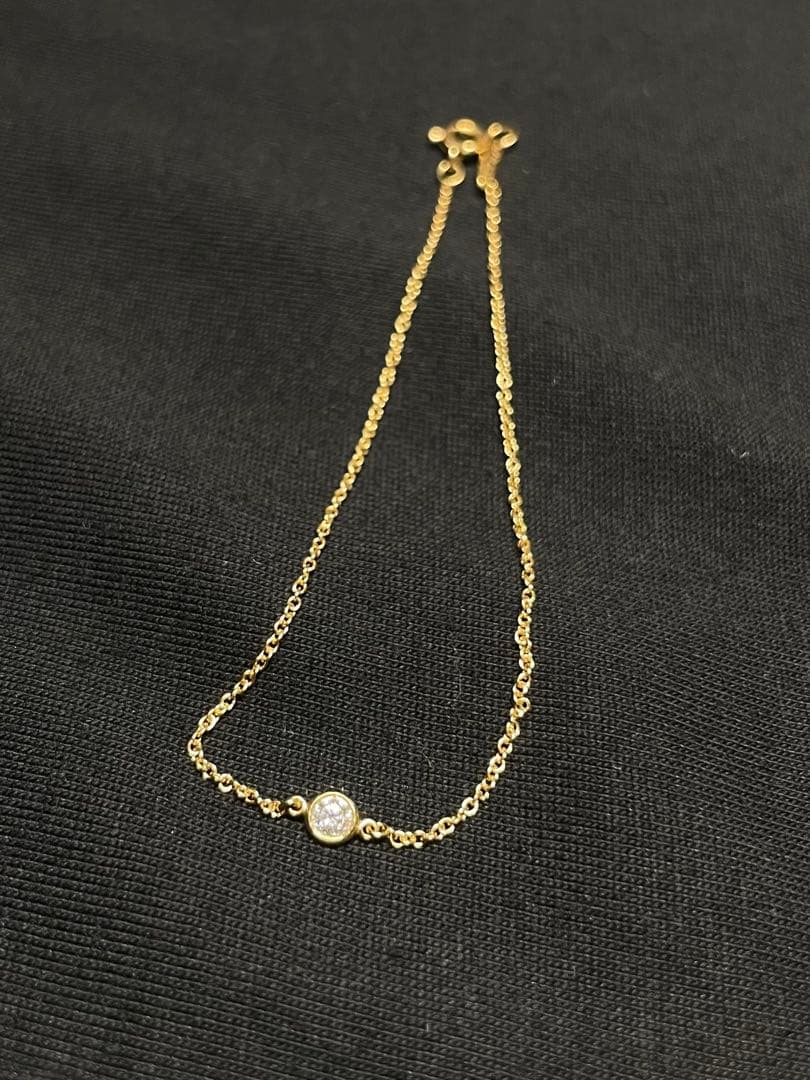 美品ティファニーダイヤモンドバイザヤード　イエローゴールド　エルサペレッティ