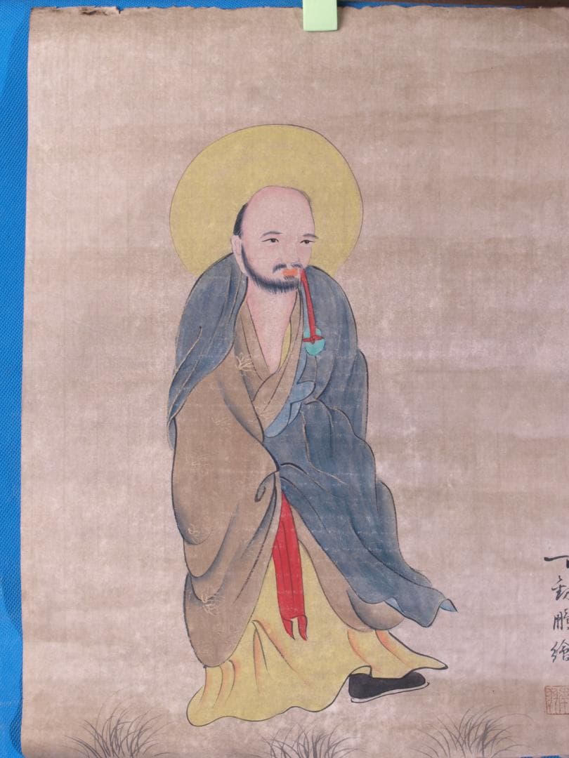 蔵整理品　中国清時代絵　肉筆水彩絵　骨董品　唐物 R1702 C6-3