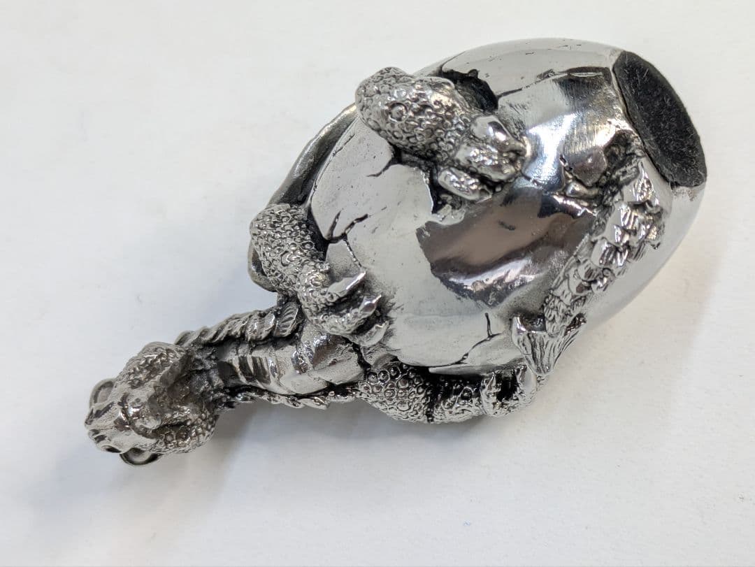 ☆b721、龍はあらゆる願いを叶える 錫 置物 干支 龍（辰） 黒漆加工