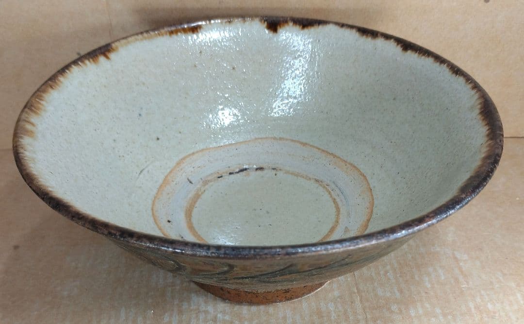 【本物保証】金城次郎 海老魚紋マカイ 壷屋焼 共箱 栞 人間国宝 茶碗 やちむん