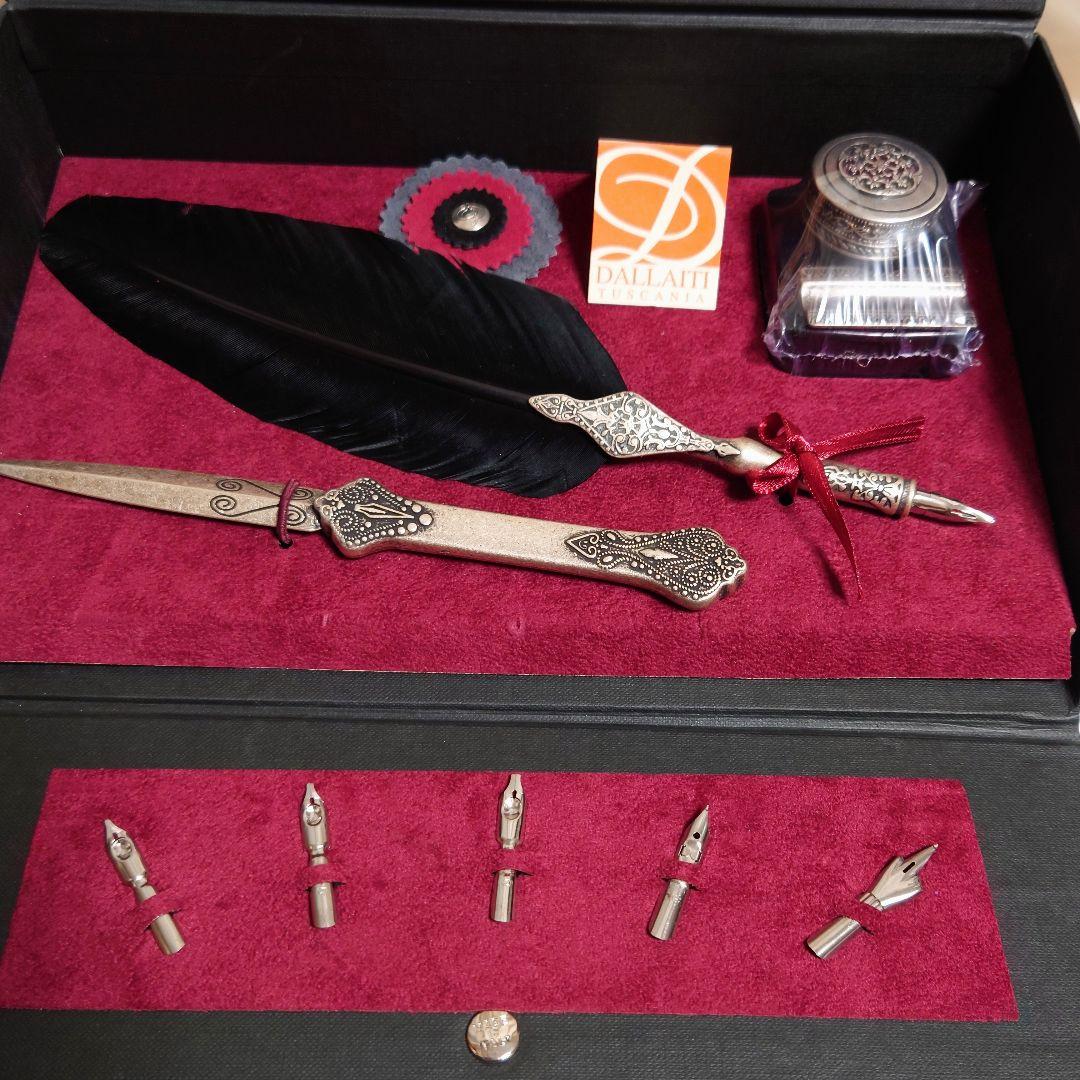 Italy製ダライッティ社　ステーショナリー　おしゃれ文房具　羽根ペンセット