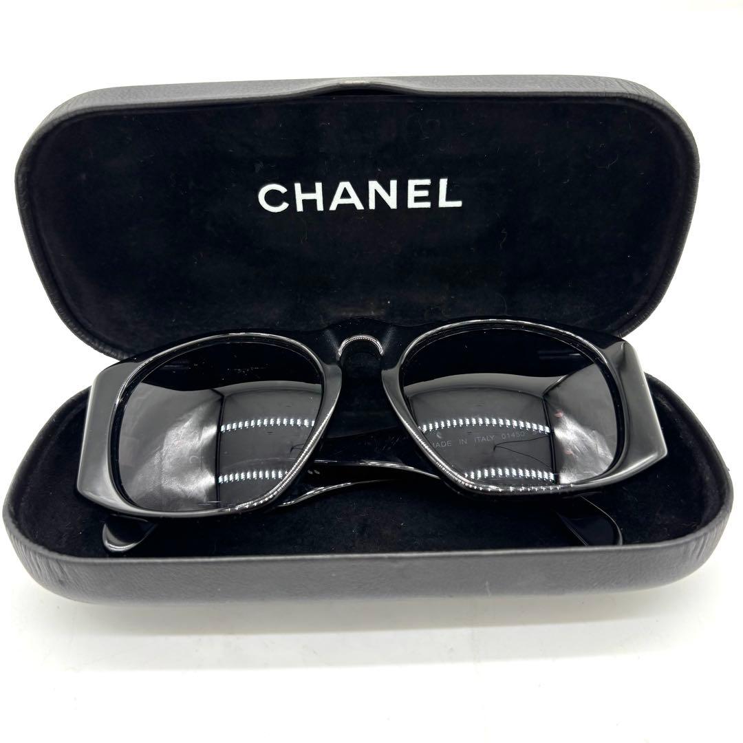 CHANEL シャネル サングラス ブラック 黒 ゴールド金具 キルティング