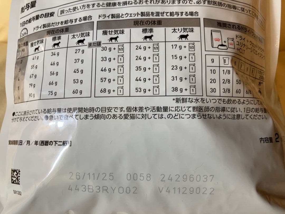 ロイヤルカナンユリナリー-S/O エイジング7+ 2kg CLT