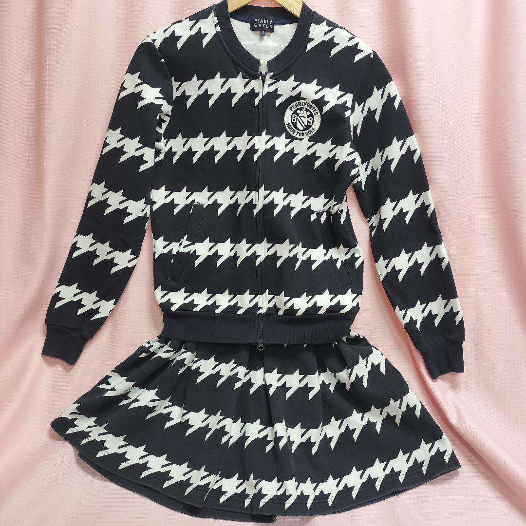 パーリーゲイツ セットアップ ゴルフウエア 総柄 スウェット スカート 上下