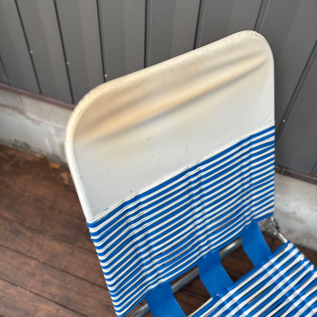 昭和レトロ ビーチチェア サマーベッド リクライニングチェア アウトドア ベンチ