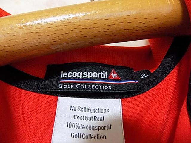 38891 大きいサイズ　ルコック　メンズ　ポロシャツ　赤　3L