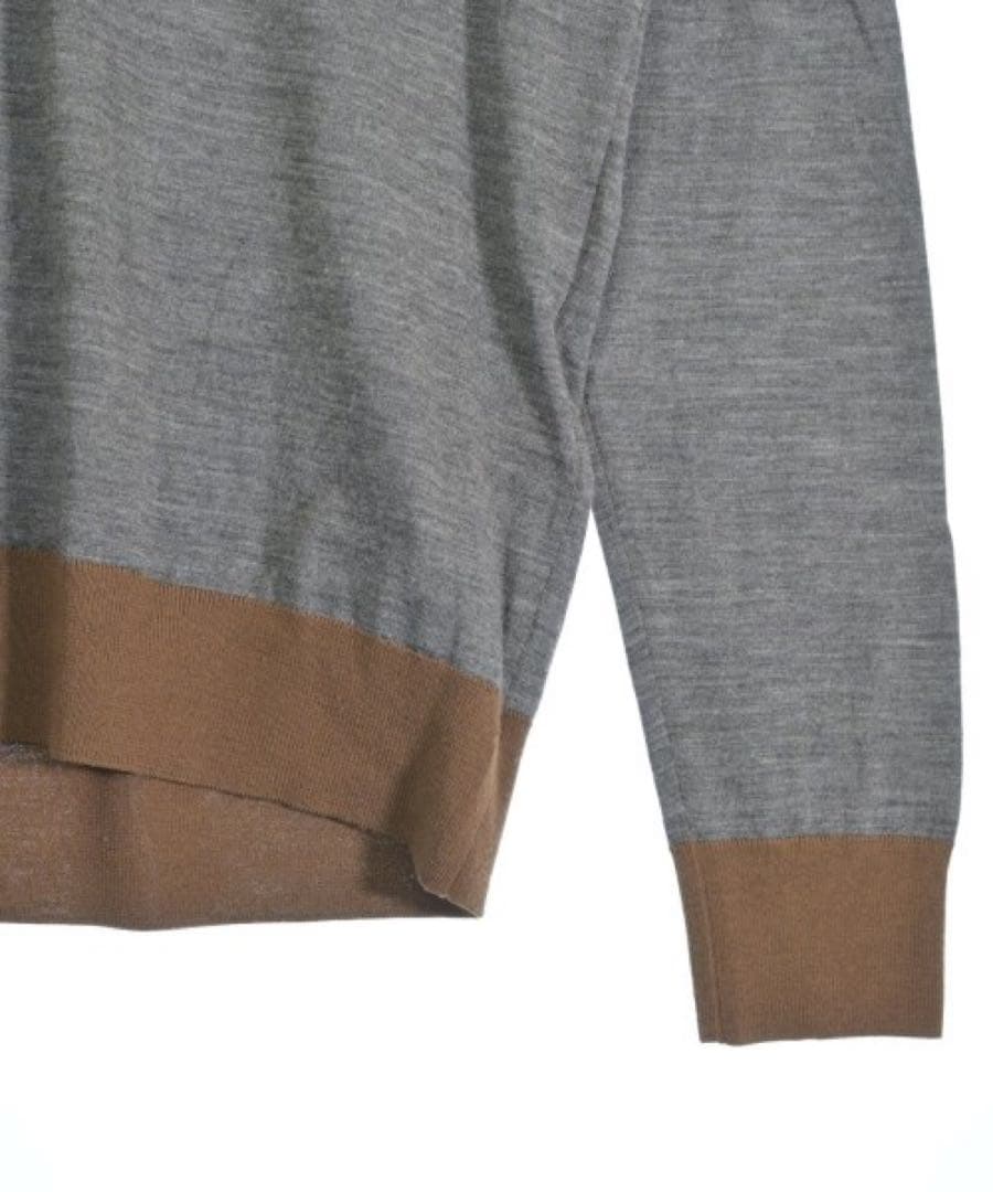 2012 PRADA Vネックニット　イタリア製　ブラウン×グレー