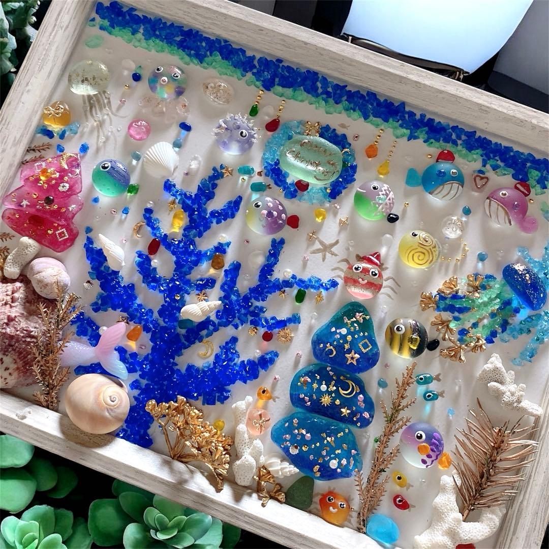 inuinu様　2点お纏め　海のクリスマス❣️ガラス　シーグラスアート