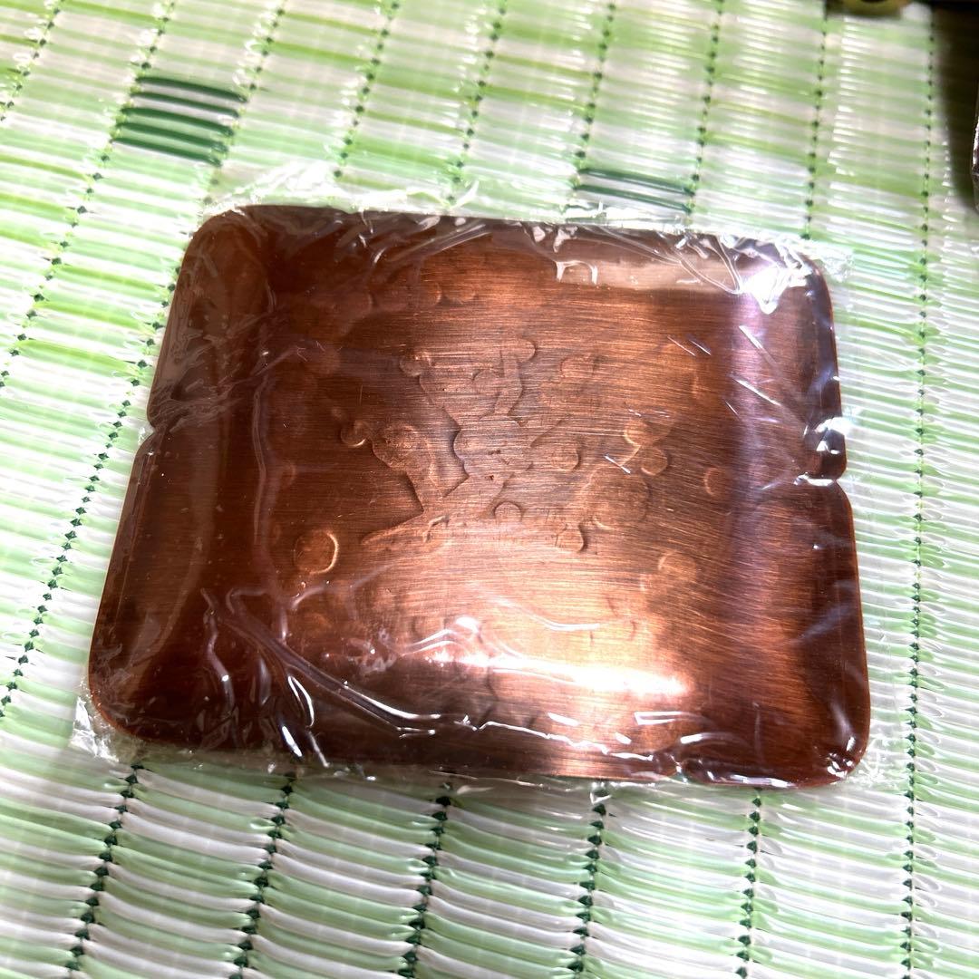 銅工芸　小皿5点セットとフォーク　未使用美品　ケース付き