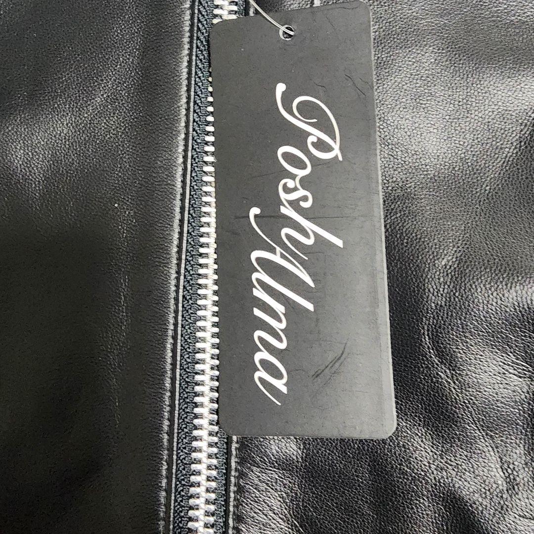 りんご新品未使用 ポッシュアロマ シングルライダース レザージャケットXL