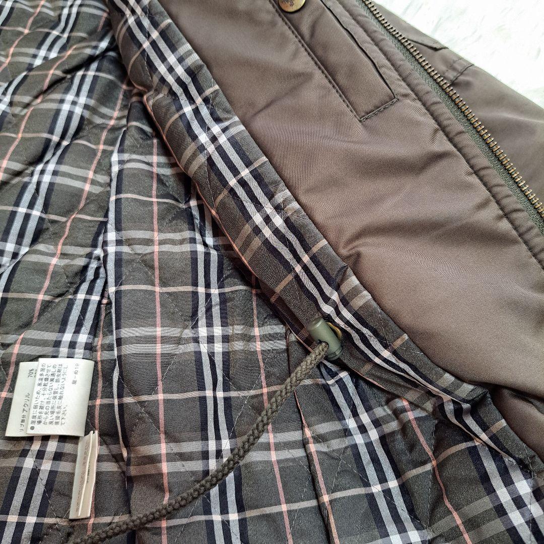 【BURBERRY BLUE LABEL】ラクーンファーノバチェックモッズコート