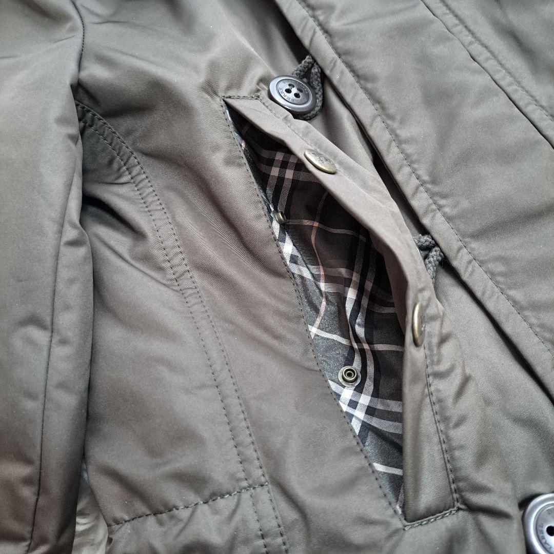 【BURBERRY BLUE LABEL】ラクーンファーノバチェックモッズコート