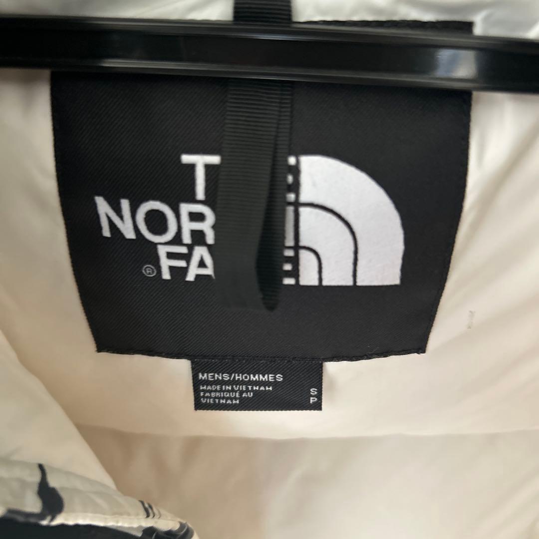 THE NORTH FACE ダウンジャケット S 白/黒 ストライプ柄