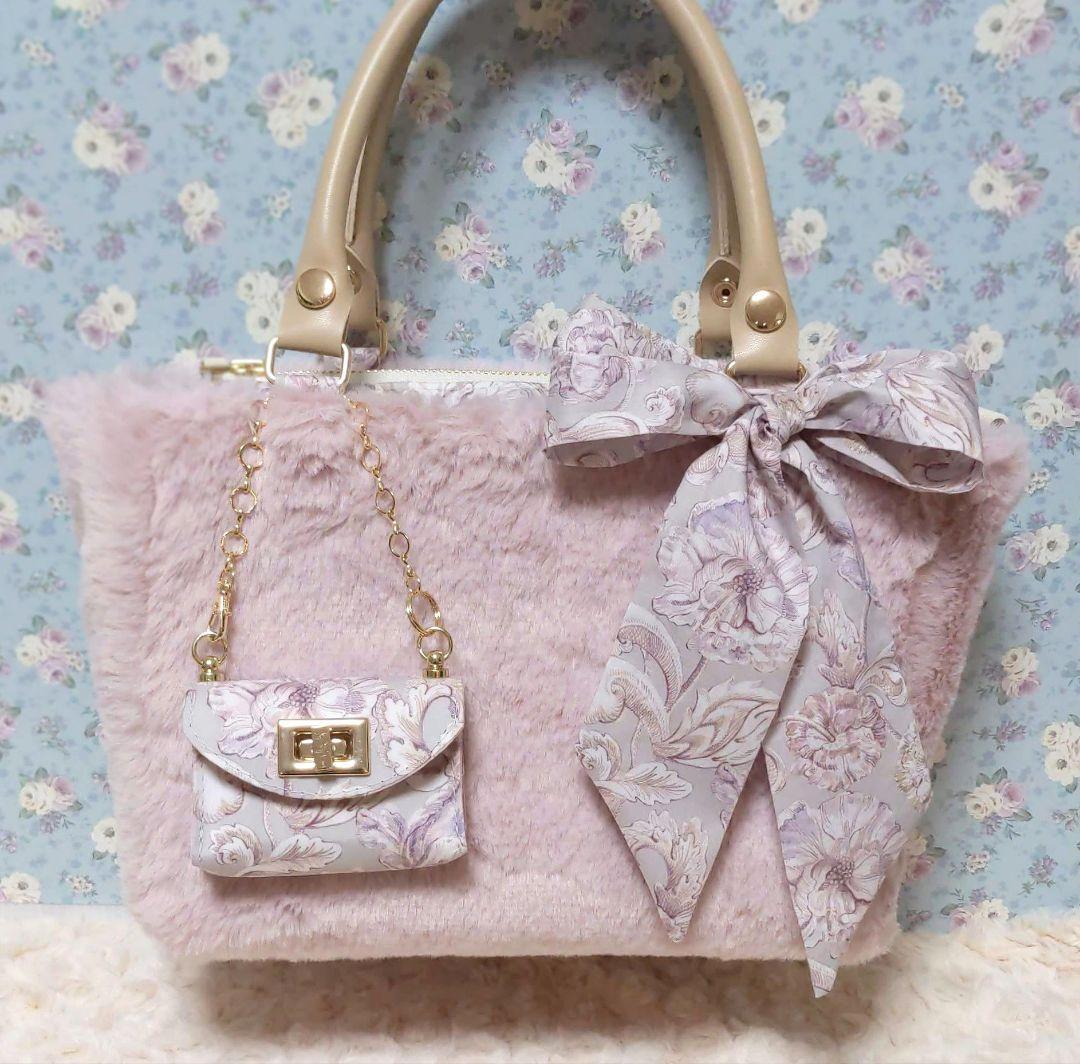 フリー出品　アレキサンダーマーブル　グレーブルーム　仕切りポーチ付きミニトート