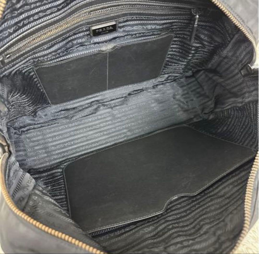 PRADA プラダ　ビジネスバッグ　ナイロン サフィアーノレザー 三角ロゴ