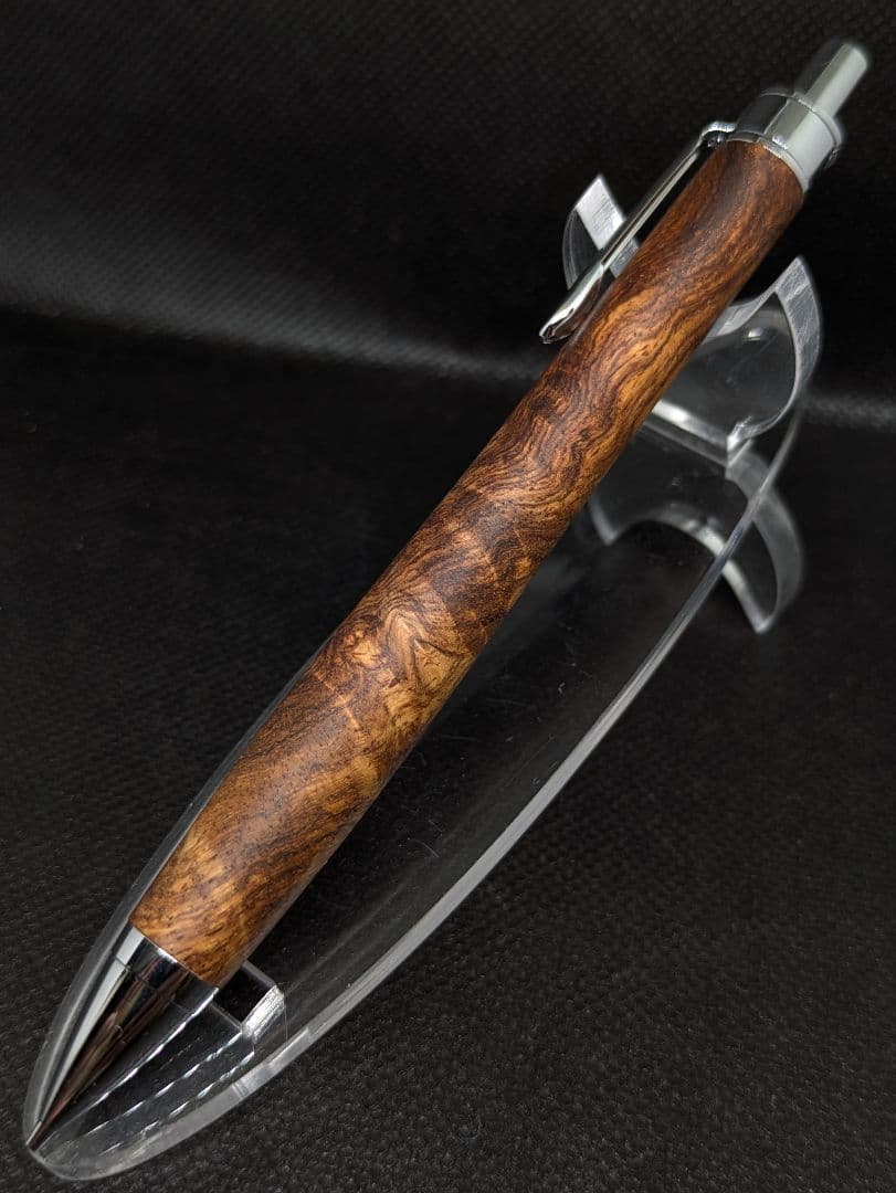 (値下げ)特上杢 アフリカローズウッド 瘤 シャーペン 工房楔監修 加藤金属