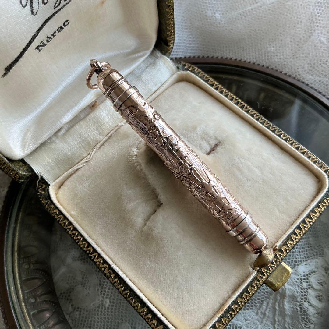 【D】フランスアンティーク　レアカラー♡　すずらん　ペンシル　ペンダント