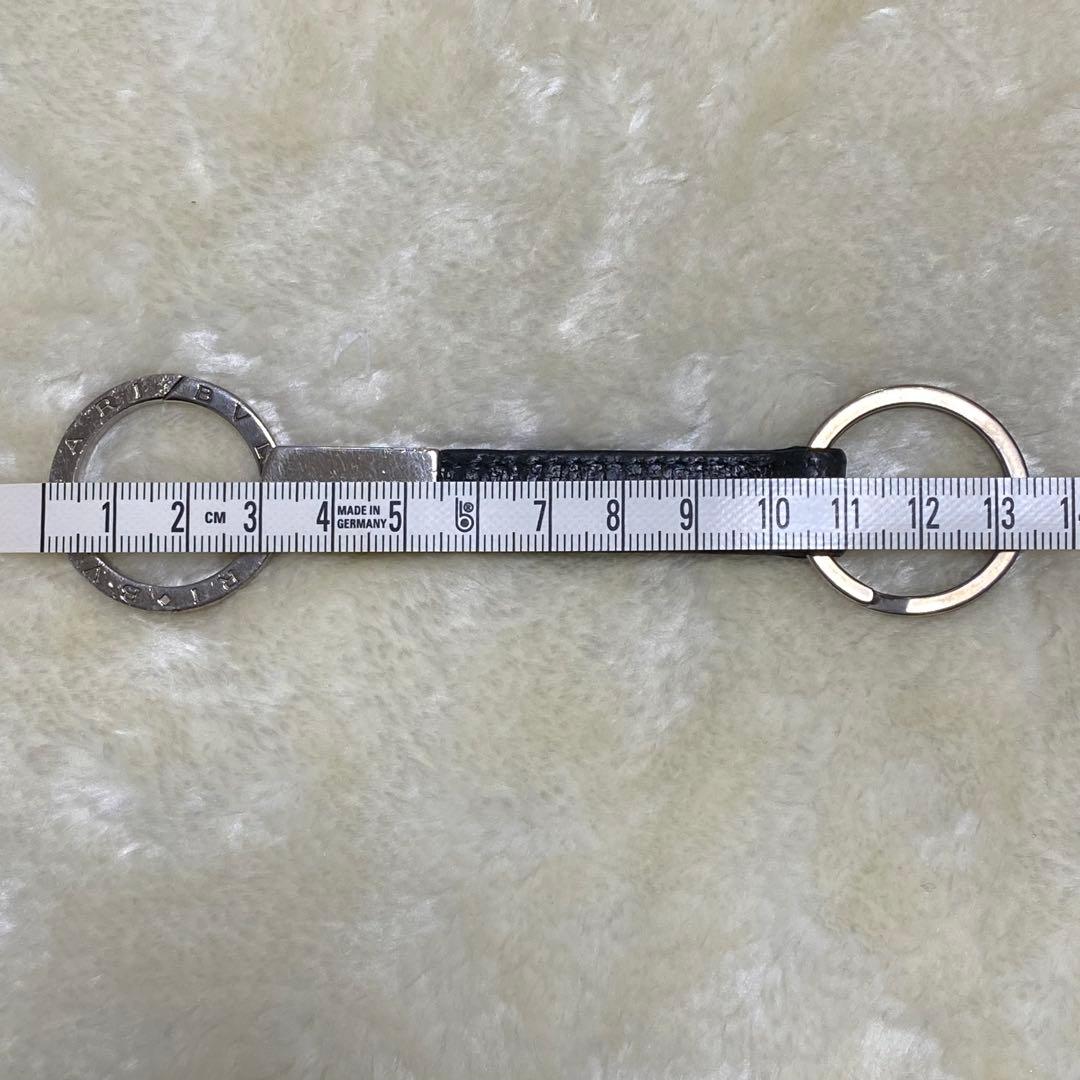 箱付❗️美品✨BVLGARIブルガリマンキーホルダーキーリング黒レザーシルバー金具