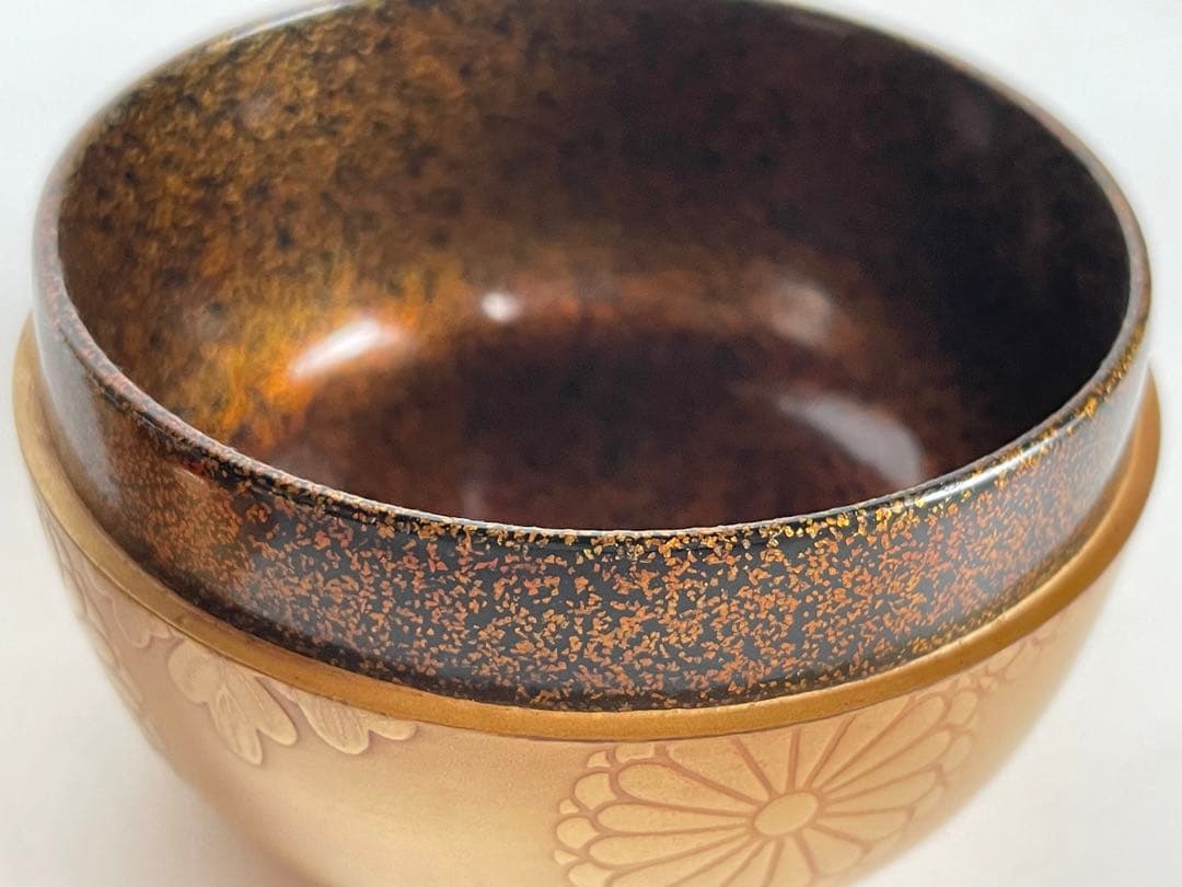 漆工　蒔絵師　中村湖舟 金地菊桐蒔絵平棗　加賀蒔絵　茶道具　共箱