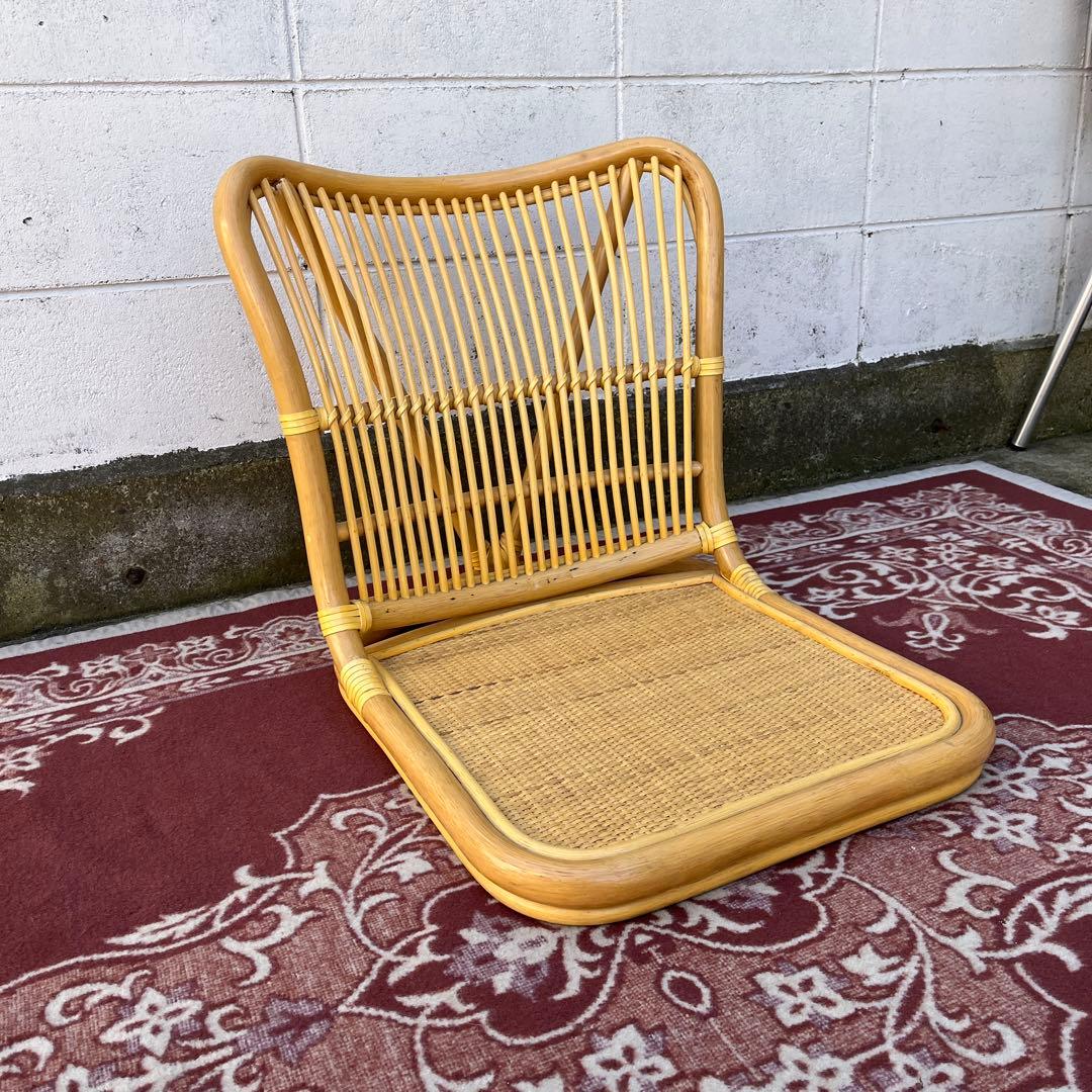 美品 高品質◾️AUSTER製 籐ラタン 座椅子 ナチュラル天然素材