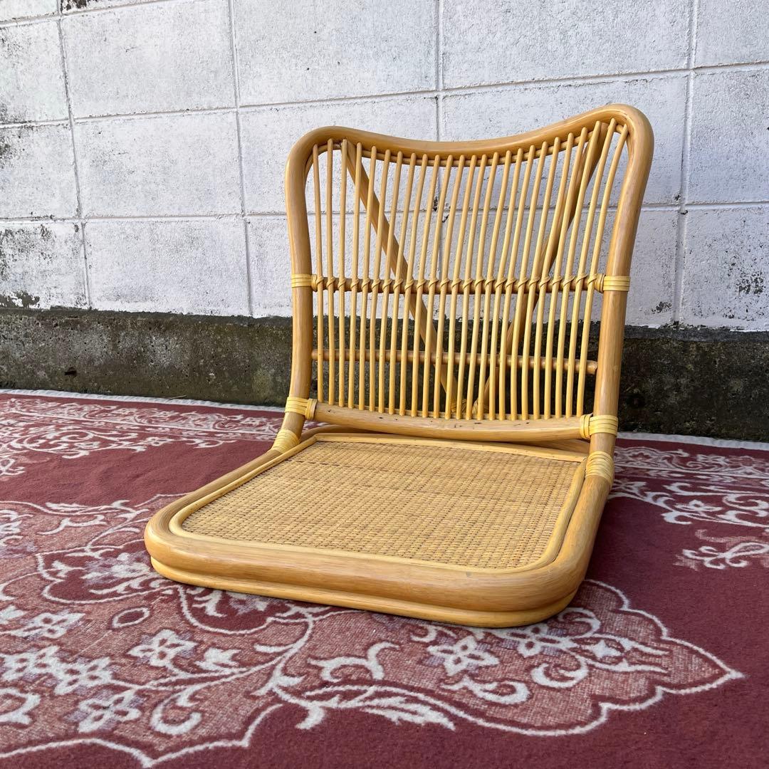 美品 高品質◾️AUSTER製 籐ラタン 座椅子 ナチュラル天然素材