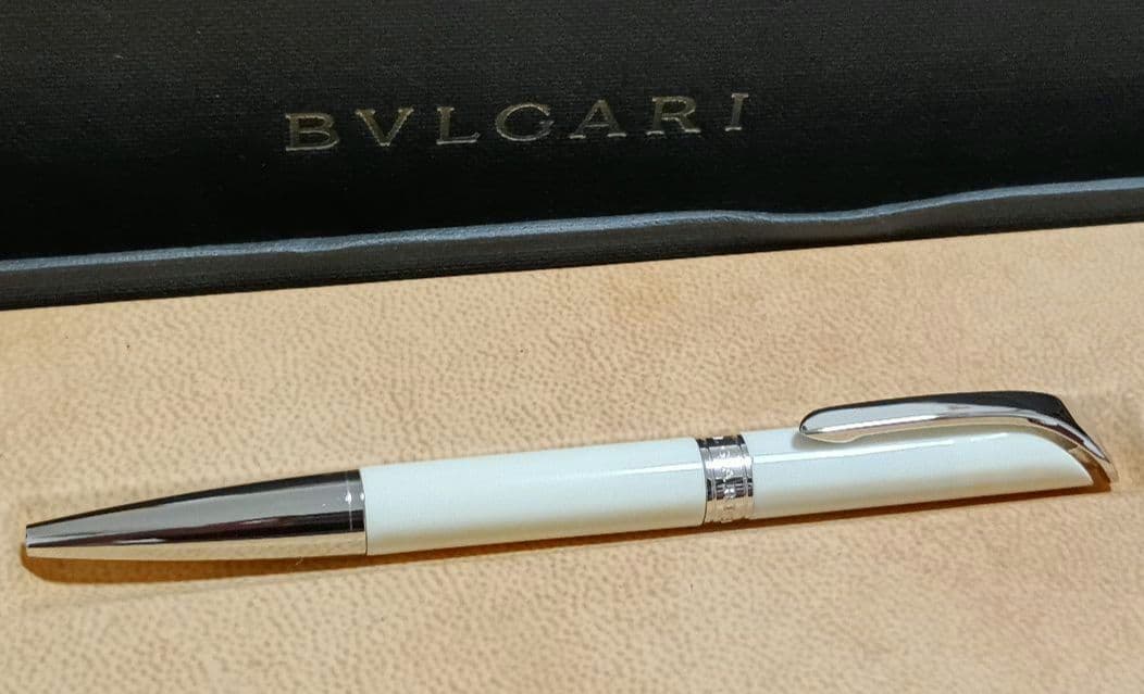 ブルガリ ミニ ボールペン シルバー 925 ホワイト 箱 保証書付