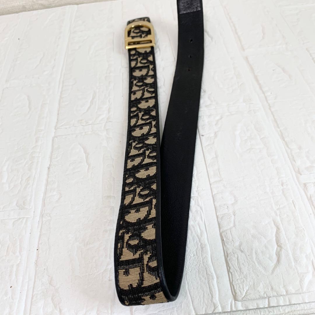Christian Dior ディオール ベルト トロッターCDロゴ　ブラック